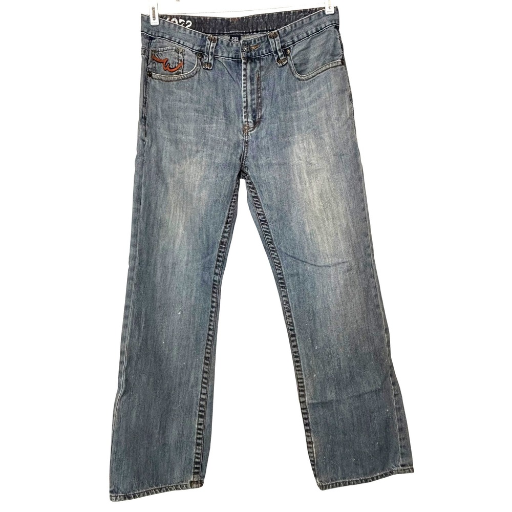 Ecko Unltd Jeans Men Blue Cotton Blend Streetwear Y2K Grunge Skater W34